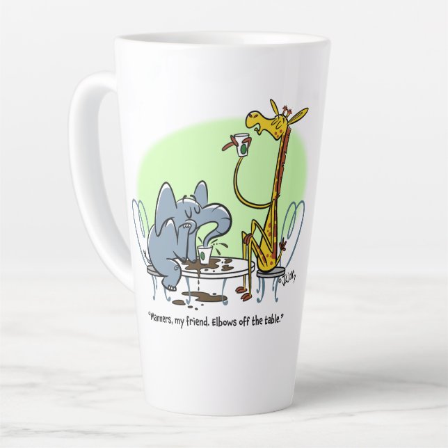 Tasse Latte COFFEE SLOB par Jeff Willis Art (Angle gauche)