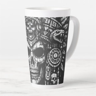 Tasse Latte Coiffe de crâne aztèque par BurnsInHell