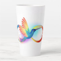 Colibri arc-en-ciel avec symbole d'infini
