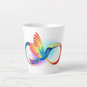 Tasse Latte Colibri arc-en-ciel avec symbole Infinity