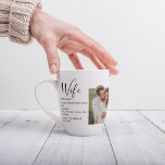 Tasse Latte Collage Couple Photo & Lovely Romantic Wife Cadeau<br><div class="desc">Collage Couple Photo & Lovely Romantic Wife Cadeau</div>