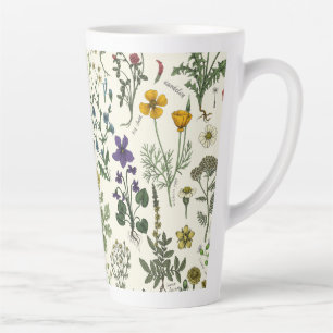 Tasse Latte Collage de fleurs sauvages