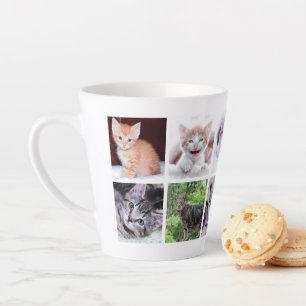 Tasse Latte Collage de photos de famille et d'animaux de compa