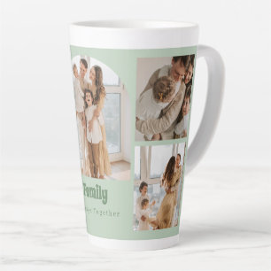 Tasse Latte Collage de photos familiales - 5 photos et texte p