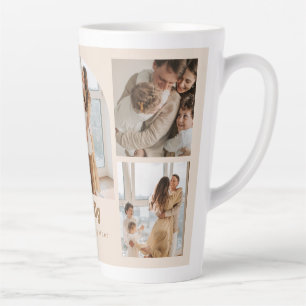 Tasse Latte Collage de photos familiales - 5 photos et texte p