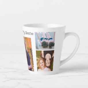 Tasse Latte Collage de photos personnalisé de fille avec des s