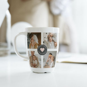 Tasse Latte Collage moderne Cadeau photo de famille personnali