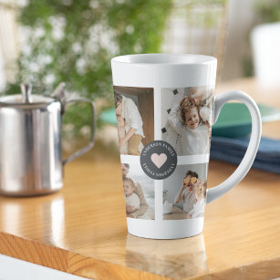 Tasse Latte Collage moderne Cadeau photo de famille personnali