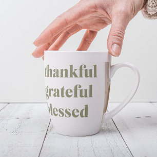 Tasse Latte Collage moderne Trois photos   Bon thanksgiving La