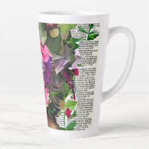 Tasse Latte Collage papier pour femme vintage
