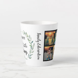 Tasse Latte Collage photo de famille monogramme profiter de pe