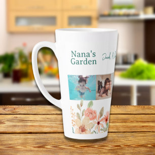 Tasse Latte Collage photo personnalisé Jardin de Nana Grandma