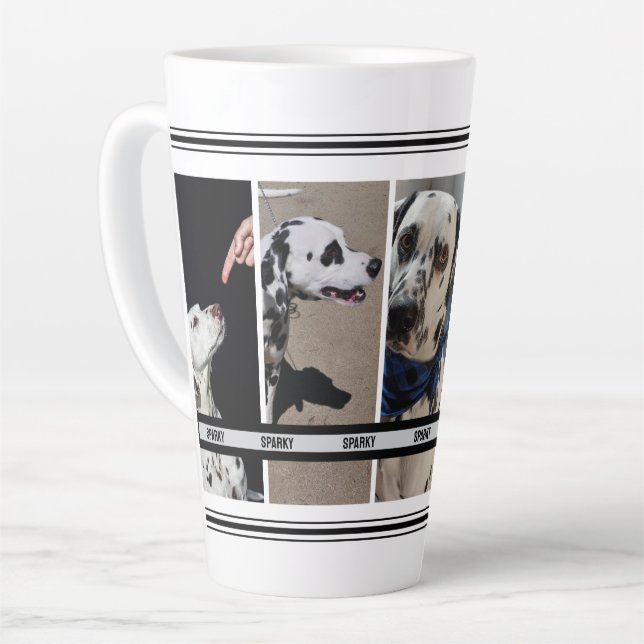 Tasse Latte Collage photo pour animal de compagnie personnalis (Angle gauche)
