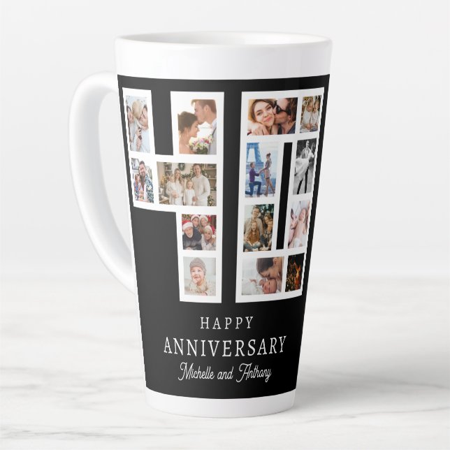 Tasse Latte Collage photo pour les 40 ans de mariage (Angle gauche)