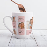 Tasse Latte Collage photos amies | Joyeux cadeau d'anniversair<br><div class="desc">Collage photos amies | Joyeux cadeau d'anniversaire.Faites de l'anniversaire de votre ami extra spécial avec ce cadeau sur mesure avec un collage de vos moments préférés ensemble! Ce cadeau d'anniversaire personnalisé d'inspiration rose est disponible exclusivement sur Zazzle, et c'est la façon parfaite de montrer à votre ami combien ils signifient...</div>