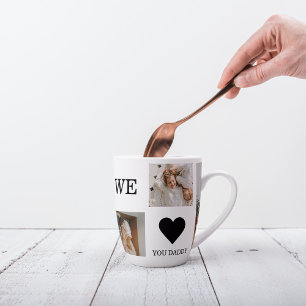 Tasse Latte Collage tendance Photo & We Love You Daddy Cadeau