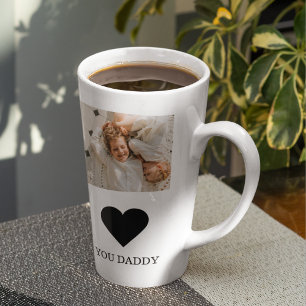 Tasse Latte Collage tendance Photo & We Love You Daddy Cadeau