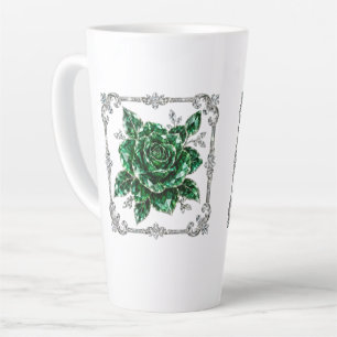 Tasse Latte collection de fleurs en cristal d'émeraude royale