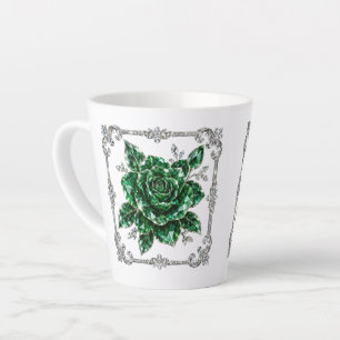 Tasse Latte collection de fleurs en cristal d'émeraude royale