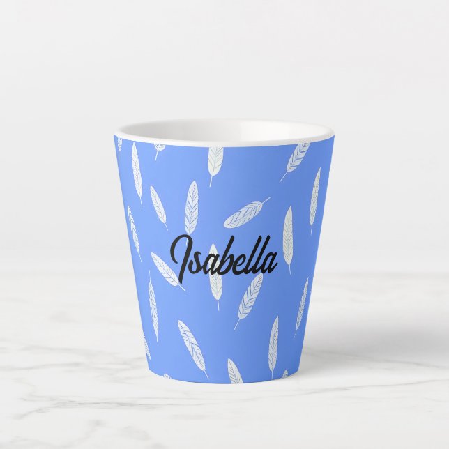 Tasse Latte Collection Luxe Boho Modern Feathers (Devant)