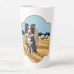 Tasse Latte Collie frontalier à la ferme