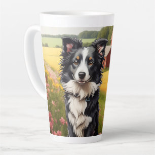 Tasse Latte Collie frontalier à la ferme