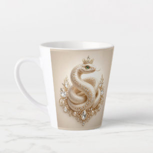 Tasse Latte Collier en forme de serpent en cristal beige couro