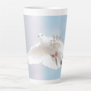 Tasse Latte Colombe blanche mignonne Pigeon Symbole d'amour et