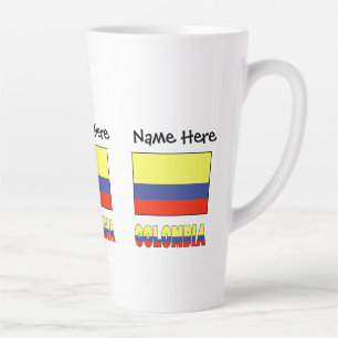 Tasse Latte Colombie et Drapeau Colombien Personnalisés