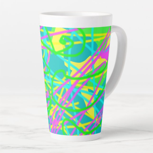 Tasse Latte Color My Dreams Scribble Motif Expressive Artsy (Angle droit)
