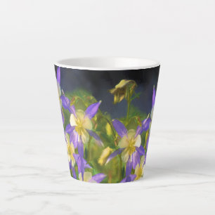 Tasse Latte Colorado Blue Columbine Peinture - Art original