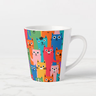 Tasse Latte Colorful cats