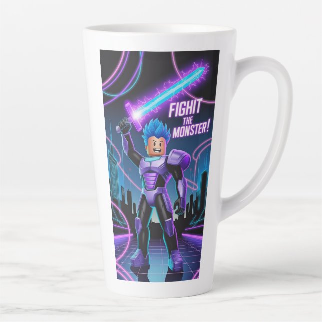 Tasse Latte Combattez le monstre  (Droite)