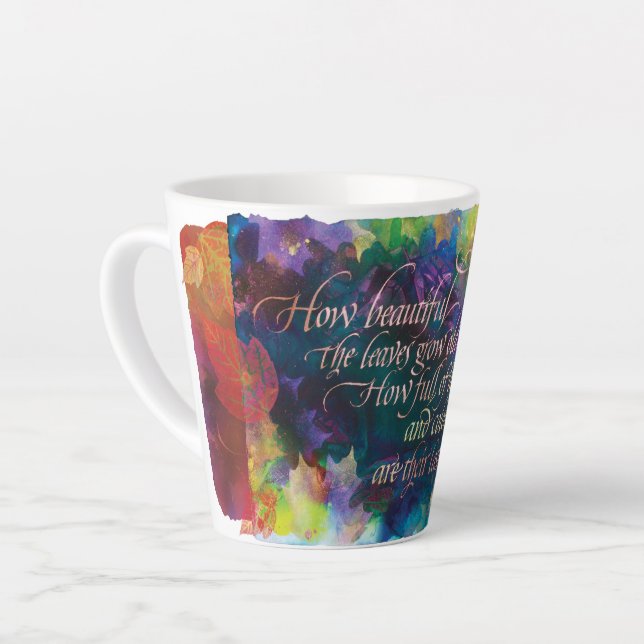 Tasse Latte Combien les feuilles sont belles, (Angle gauche)