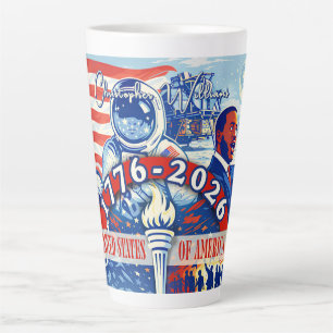 Tasse Latte Commemorative 1776-2026 États-Unis Personnalisé