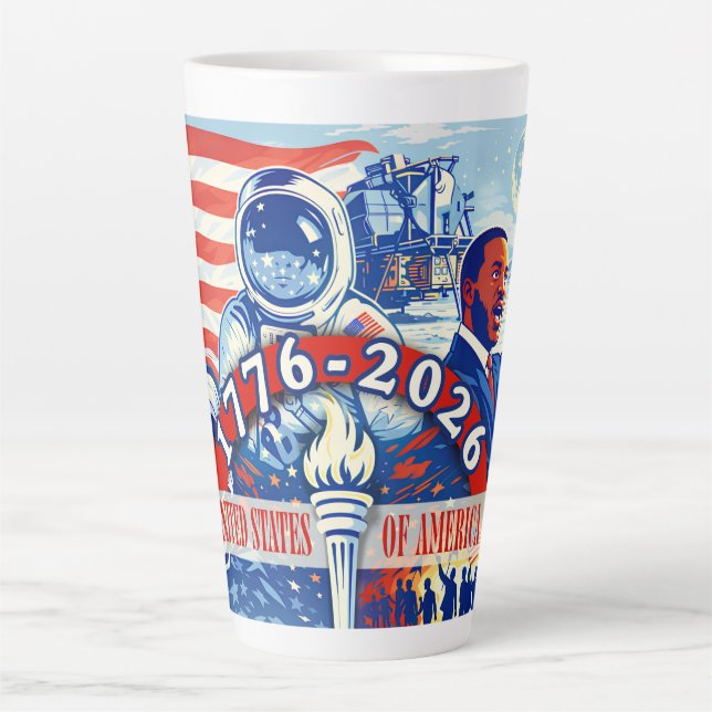 Tasse Latte Commemorative 1776-2026 USA Semiquincentennial (Devant)