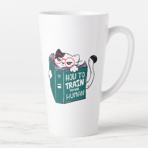 Tasse Latte Comment former votre chat drôle humain avec lunett