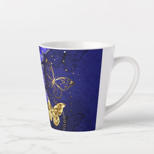 Tasse Latte Composition avec papillons Sapphire (Droite)