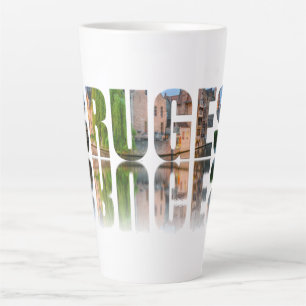 Tasse Latte Composition de la photo texte de Bruges