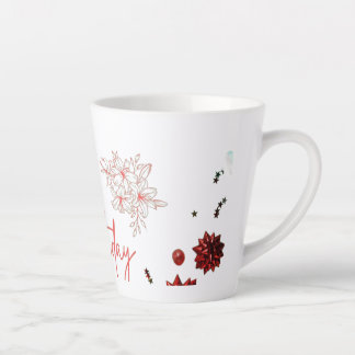 Tasse Latte Composition festive d'anniversaire sur fond plat