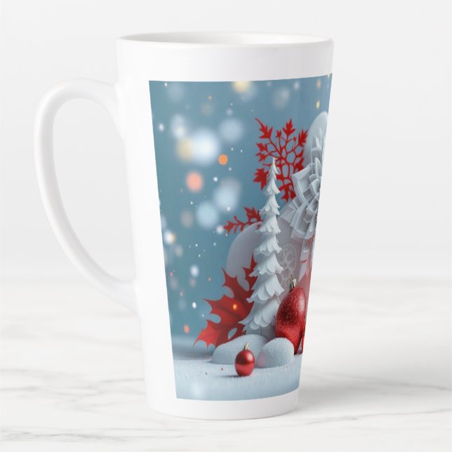 Tasse Latte Composition Fleur d'Hiver (Gauche)