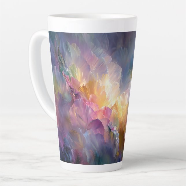 Tasse Latte Composition florale pastel abstraite lumineuse (Angle gauche)