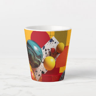Tasse Latte Composition géométrique colorée abstraite