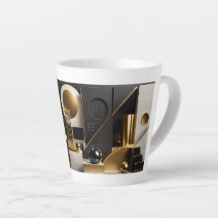 Tasse Latte Composition Moderne Luxueuse : Cadeau Or, Noir