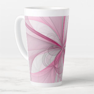 Tasse Latte Conception Abstraite de fractal rose pâle moderne