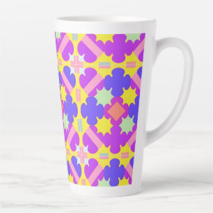 Tasse Latte Conception abstraite géométrique colorée