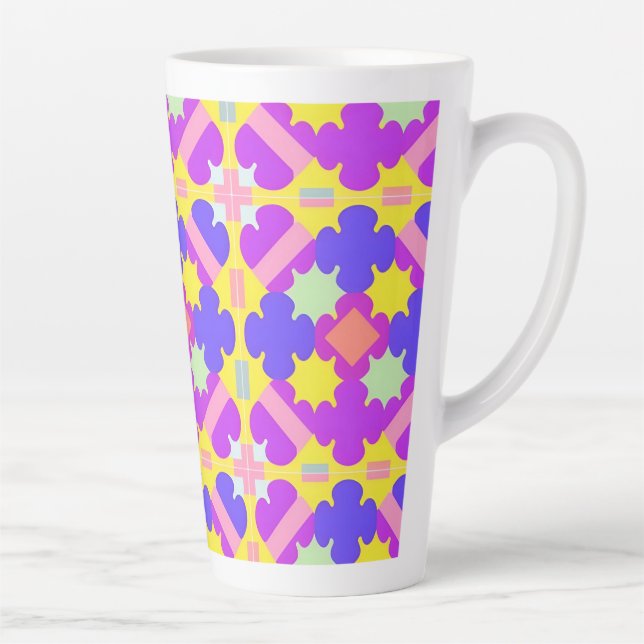 Tasse Latte Conception abstraite géométrique colorée (Droite)