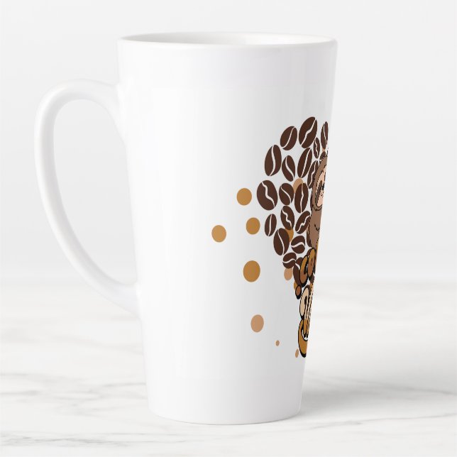 Tasse Latte conception ambiance café (Gauche)