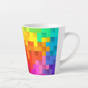 Tasse Latte Conception colorée Abstraite
