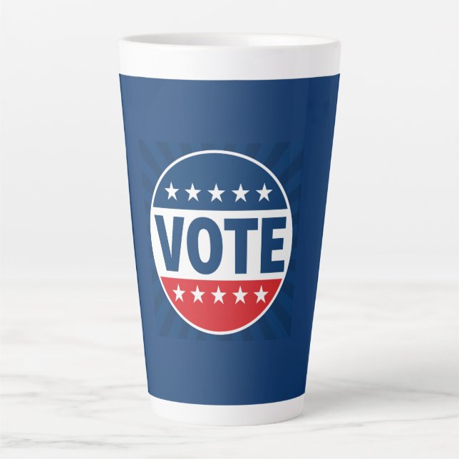 Tasse Latte Conception de badge de campagne VOTE Bold (Devant)